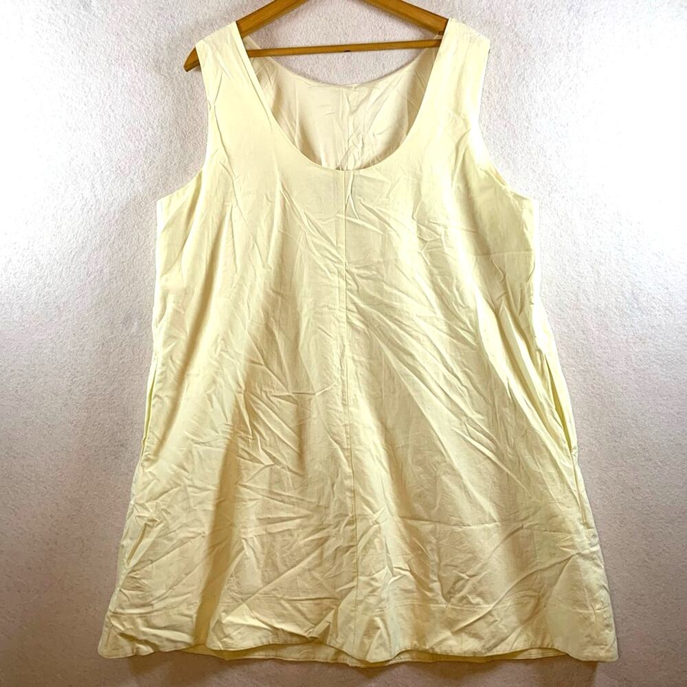 Womens Lagenlook Tunic Top Sz XL Cream Coastal Minimalist Scandi Lined Pockets‎
